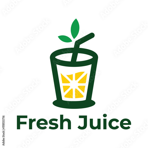 fresh juice flat minimalist logo design