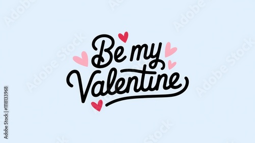 Be my valentine romantic lettering celebrating love and affection