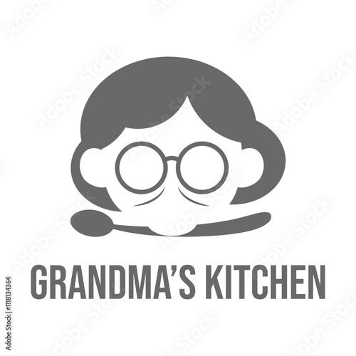 grandma kitchen flat minimalist logo design