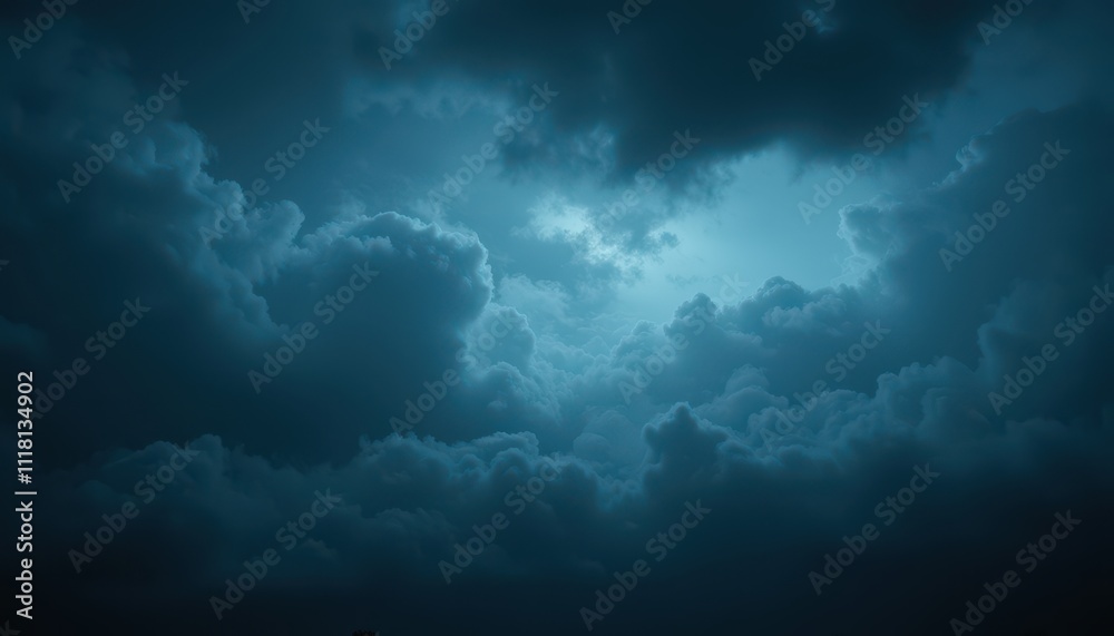 Dark and moody cloudy sky with dramatic blue tones, creating a mysterious and atmospheric view of the approaching storm Dark and moody cloudy sky with dramatic blue tones, creating a mysterious and atmospheric view of the approaching storm