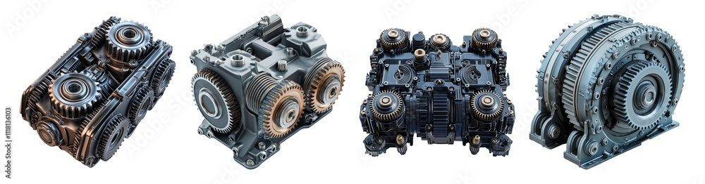 Mechanical Gears and Cogs on Transparent Background Mechanical Gears and Cogs on Transparent Background