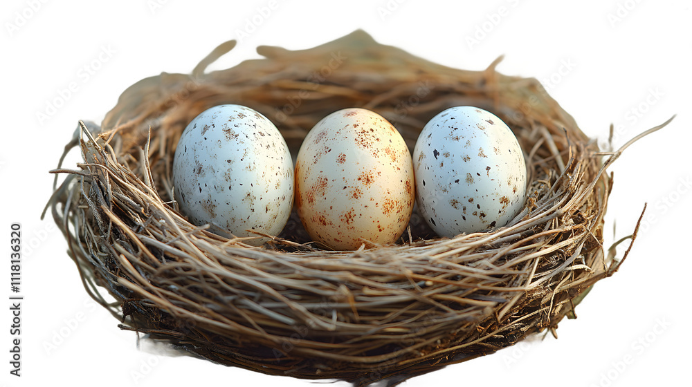 Three birds’ nests with eggs isolated on a transparent background, showcasing the delicate and natural beauty of wildlife, perfect for spring, nature-themed designs, and animal photography with an emp Three birds’ nests with eggs isolated on a transparent background, showcasing the delicate and natural beauty of wildlife, perfect for spring, nature-themed designs, and animal photography with an emp