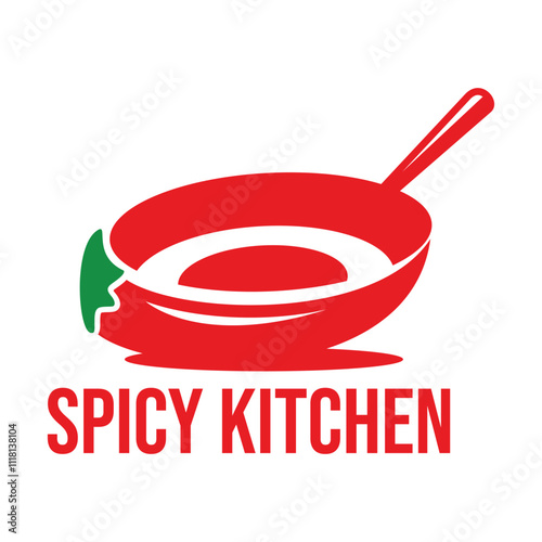 spicy kitchen flat minimalist logo design