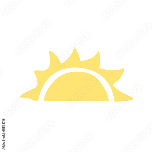 Yellow doodle half sun
