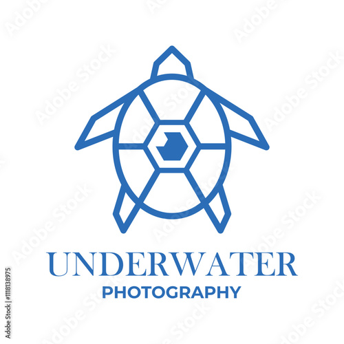 underwater ocean photography flat minimalist logo design