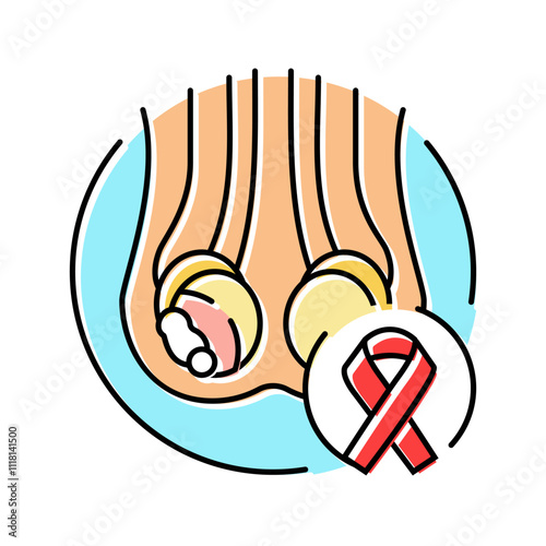 testicular cancer urology color icon vector. testicular cancer urology sign. isolated symbol illustration