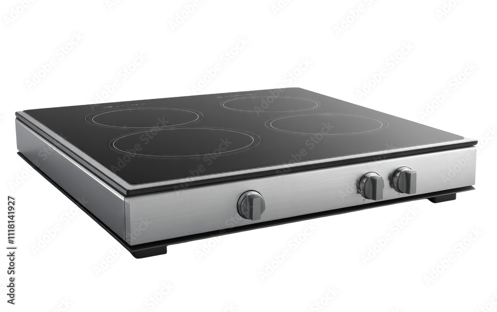 Modern Electric Cooktop Isolated on Transparent Background Modern Electric Cooktop Isolated on Transparent Background
