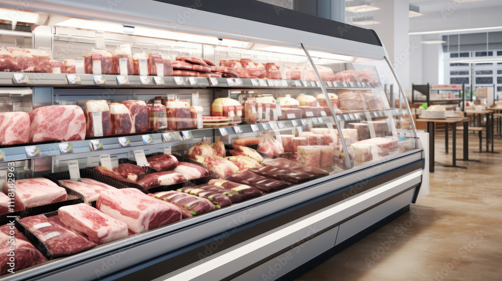 Professional meat packaging in a grocery store refrigerated display a shopper's perspective on quality and freshness Professional meat packaging in a grocery store refrigerated display a shopper's perspective on quality and freshness