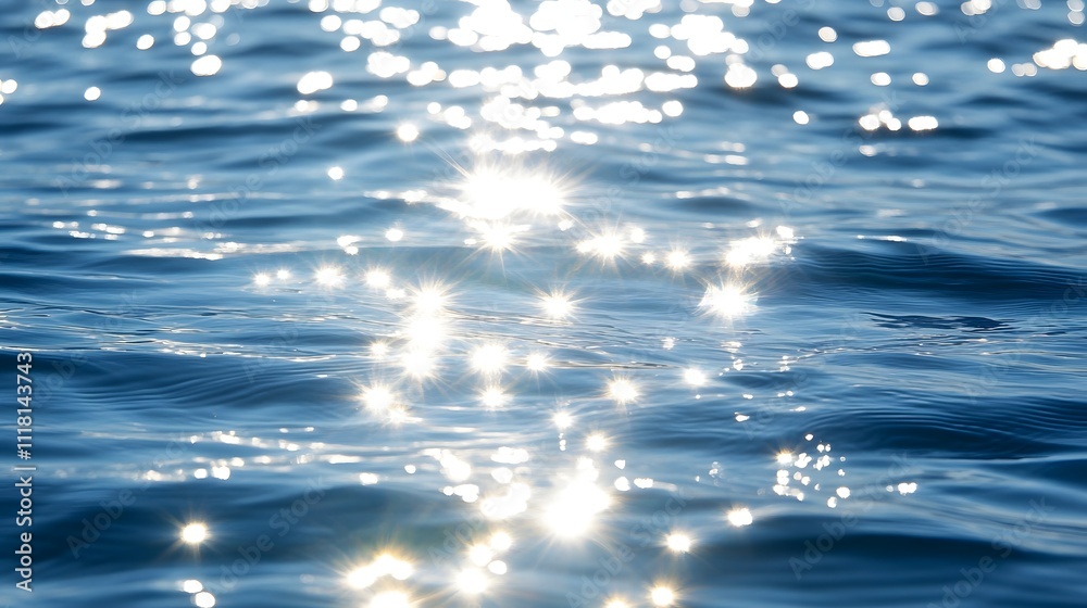 Sunlight Sparkling On Rippling Blue Water Surface Sunlight Sparkling On Rippling Blue Water Surface