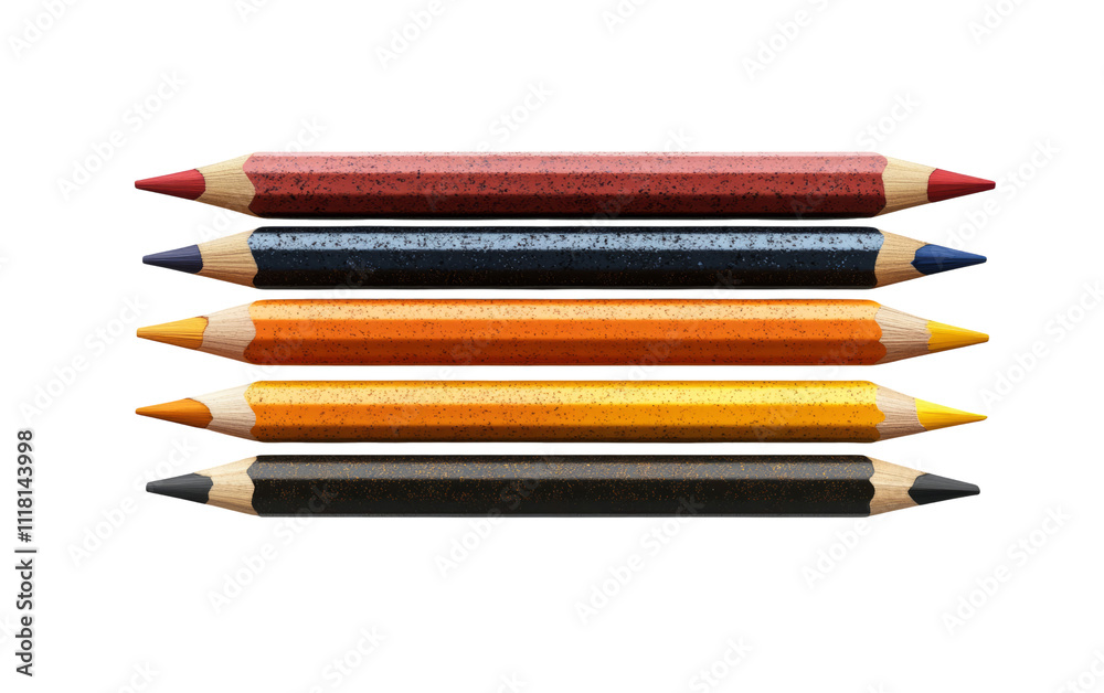 Fototapeta premium Colorful Pencils Isolated on Transparent Background