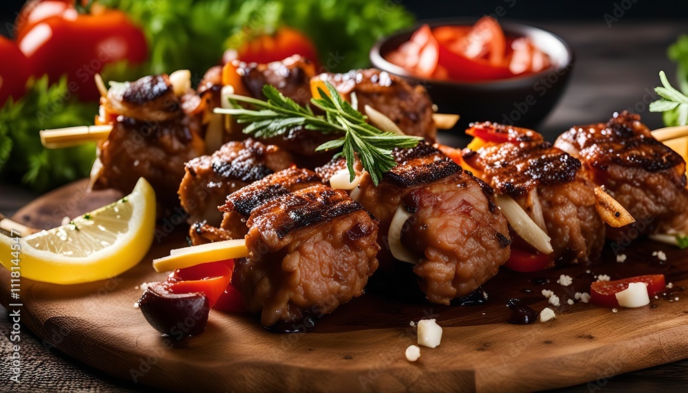 Grilled Meat Skewers with Vegetables Grilled Meat Skewers with Vegetables