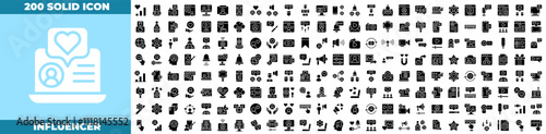 Influencer Solid Editable Icons set.
