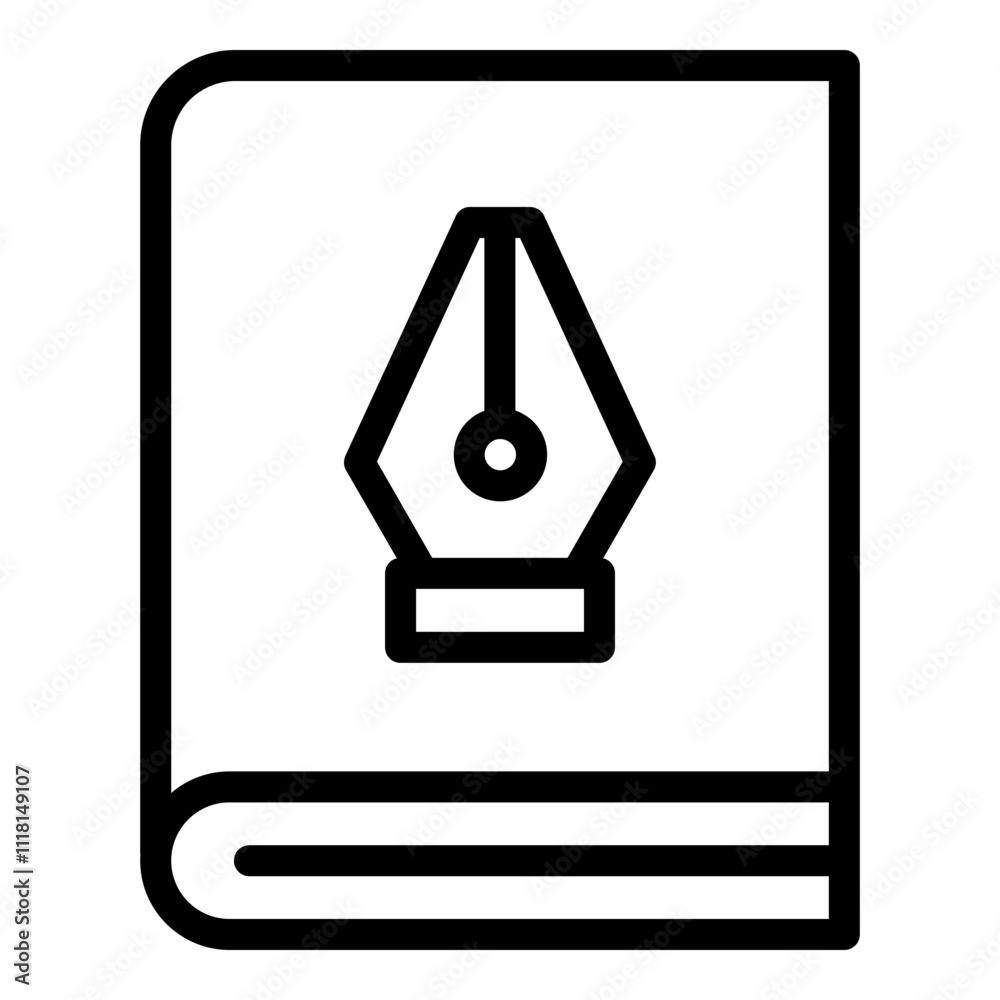 Design book icon. Vector line icon