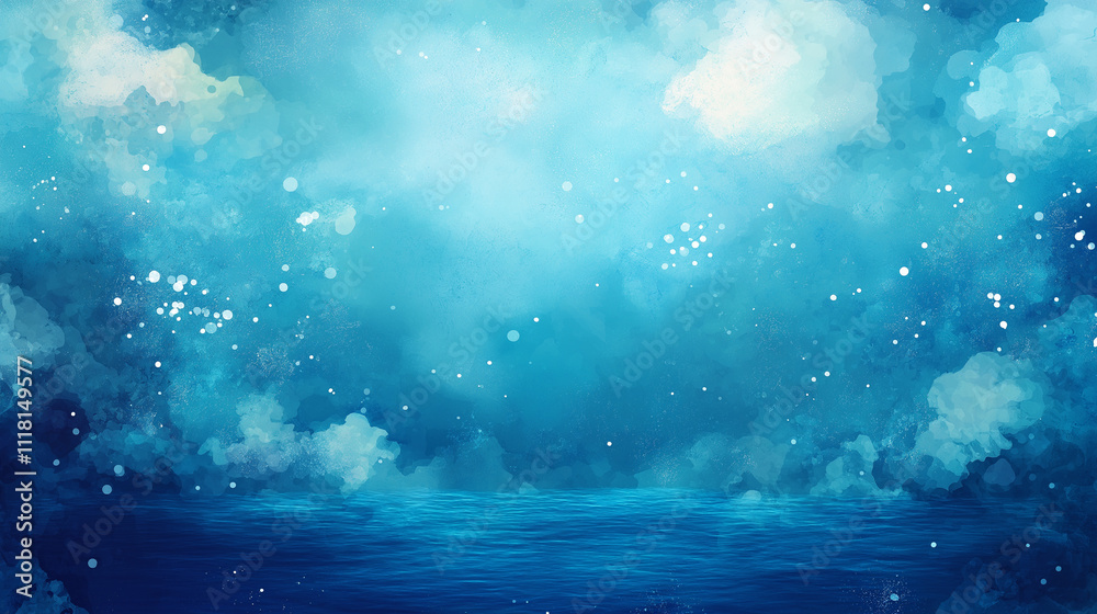 Abstract Watercolor Background, Deep Blue Sky and Water. Concept of serenity, tranquility, and fantasy. Abstract Watercolor Background, Deep Blue Sky and Water. Concept of serenity, tranquility, and fantasy.