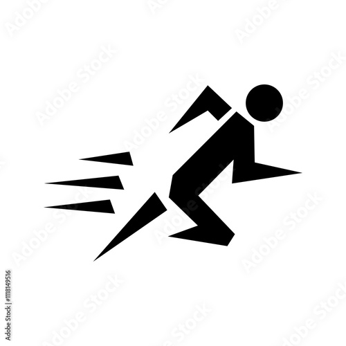 Human sprint icon, fast motion icon vector illustration.