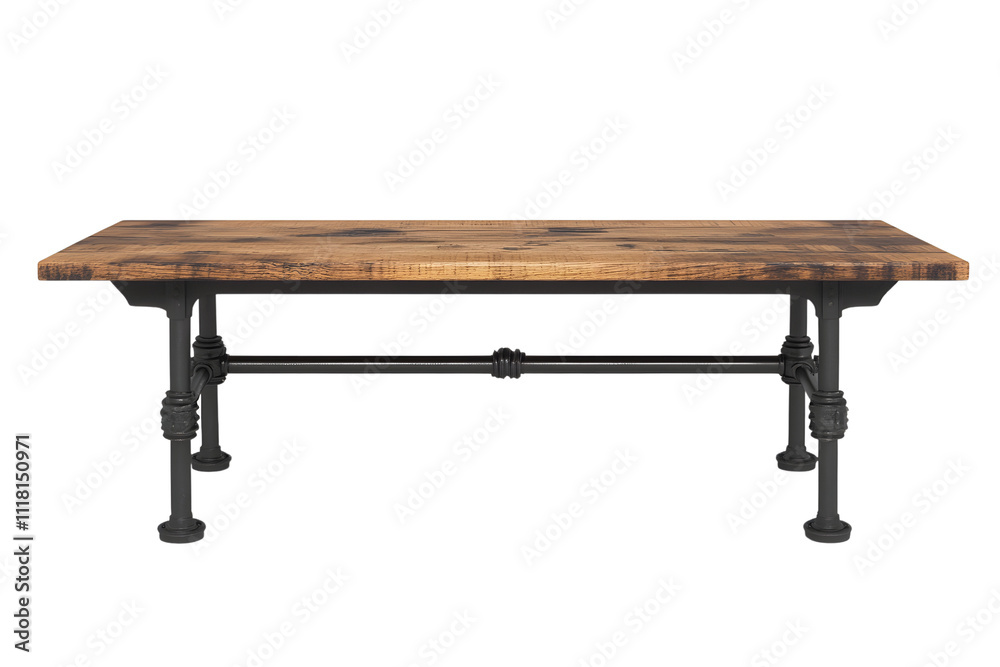 Rustic Wooden Table with Industrial Pipe Legs Rustic Wooden Table with Industrial Pipe Legs