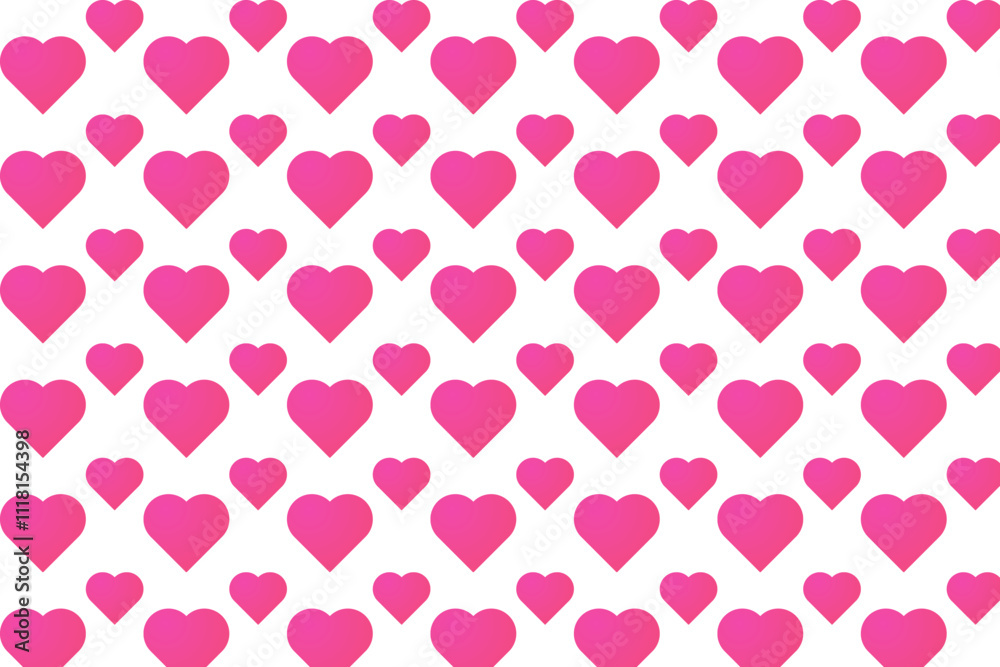 Background with pink sweet hearts. Valentine's day, wedding or anniversary concept vector with background white.