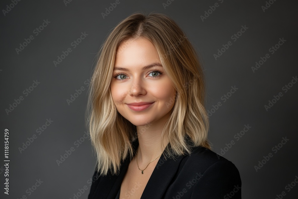 A close-up portrait of a woman displaying a genuine smile, reflecting confidence and warmth against a soft, neutral background that enhances her natural beauty. A close-up portrait of a woman displaying a genuine smile, reflecting confidence and warmth against a soft, neutral background that enhances her natural beauty.