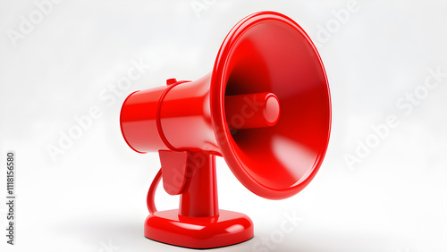 red megaphone isolated on white background