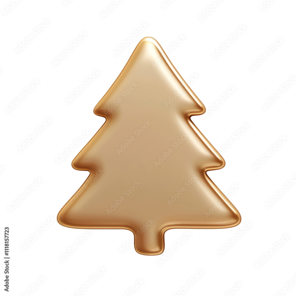 Golden Christmas Tree Icon Golden Christmas Tree Icon