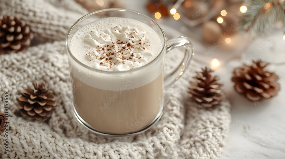 Warm Winter Latte with Whipped Cream and Spice Warm Winter Latte with Whipped Cream and Spice