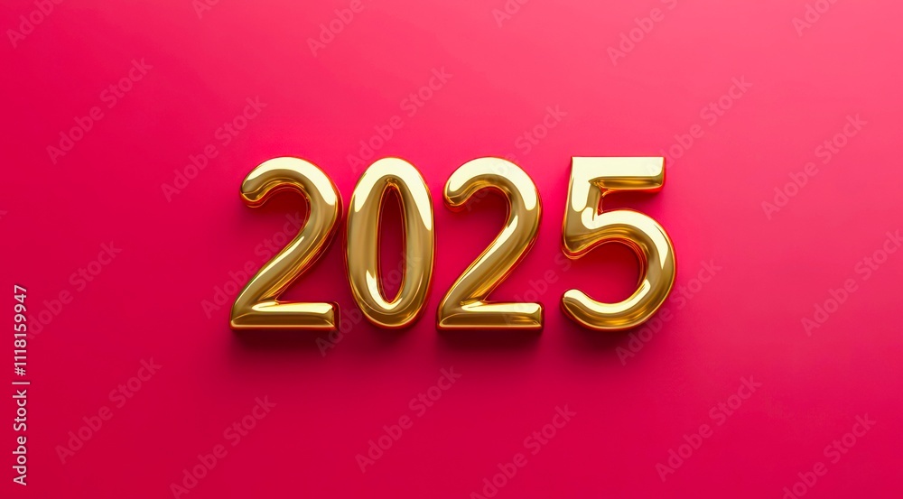 Golden numbers wishing a Happy New Year 2025 on red background. Golden numbers wishing a Happy New Year 2025 on red background.