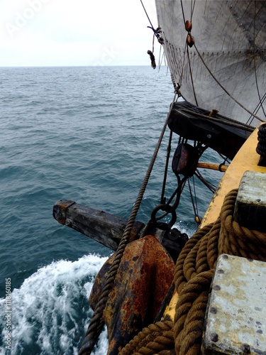 Replica ship at sea