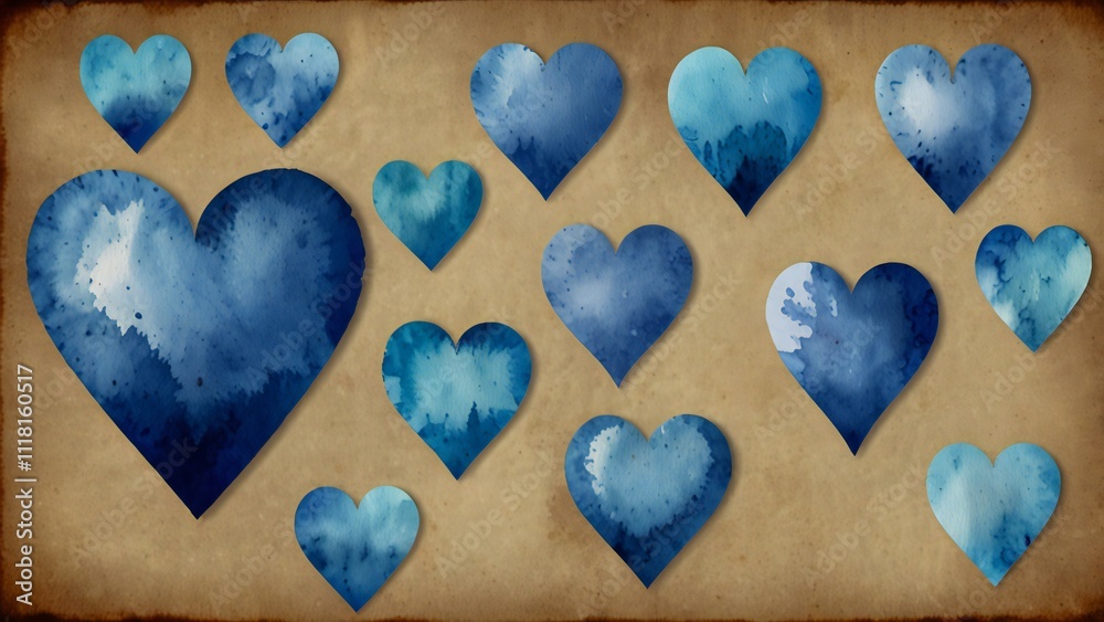 Obraz premium blue heart on wooden background