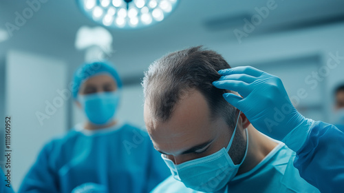 A detailed look at the final stages of hair implantation, where the surgeon ensures even distribution and density for optimal results photo