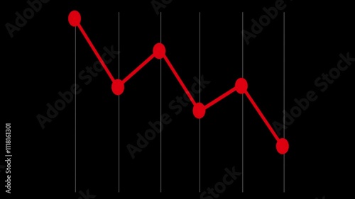 Downtrend line chart indicating market downward                                                            