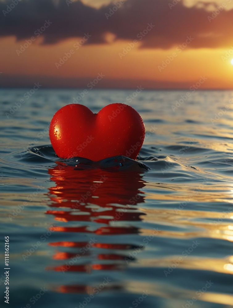 Fototapeta premium heart in water