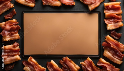 Crispy Bacon Border with Copy Space