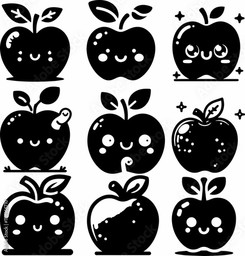 Elegant cute Apple Silhouette Design