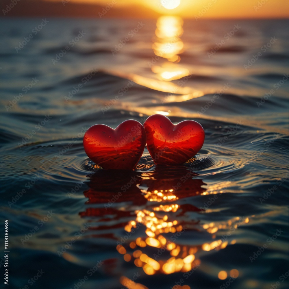Fototapeta premium heart shaped water