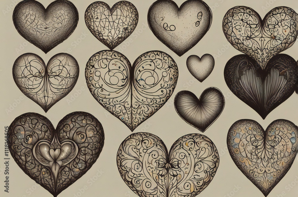 Obraz premium seamless pattern with hearts