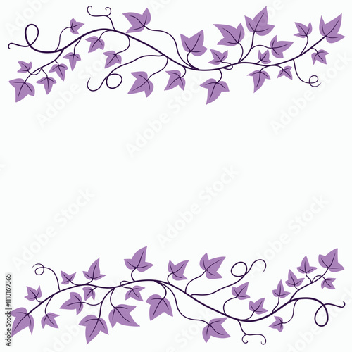 Floral ivy drawing decorative ornament flat design.