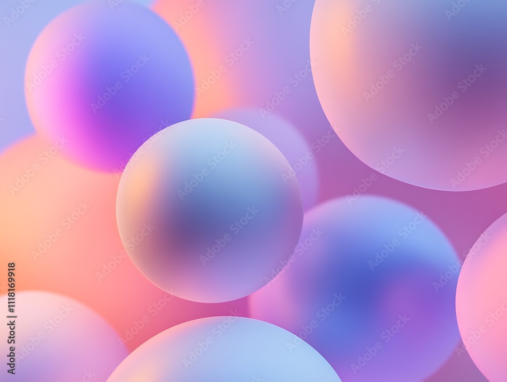 Dreamy Pastel Spheres: A Soft Abstract Composition
