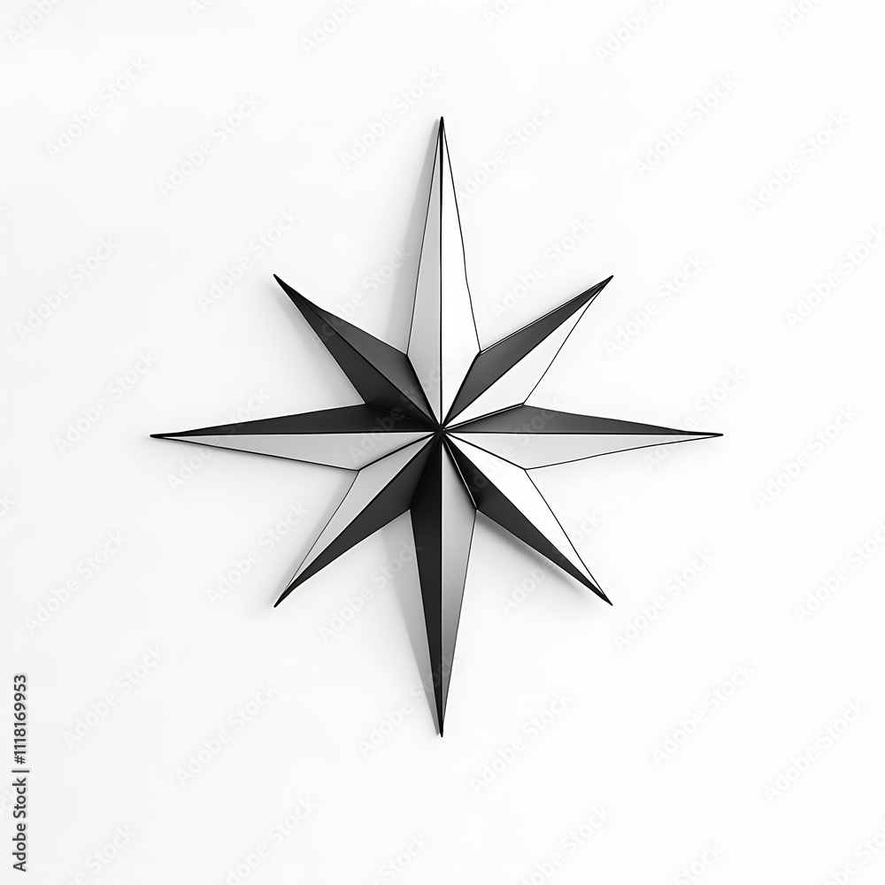 Nativity Star in Minimalist Geometric Design on White Background Nativity Star in Minimalist Geometric Design on White Background