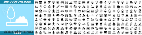 Park Duotone Editable Icons set.