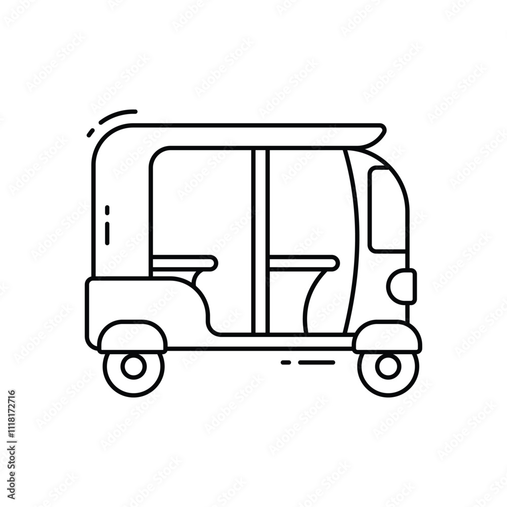 Rikshaw vector icon Rikshaw vector icon