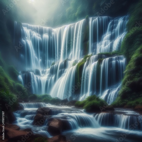 Motion Photography Waterfall Blurred motion of cascading waterfa photo