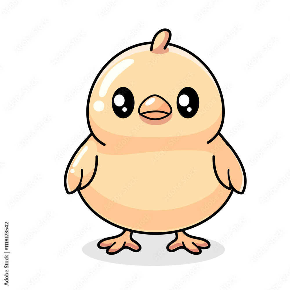 Cute Chick Cartoon Kawaii Sticker. Character Vector Illustration Cute Chick Cartoon Kawaii Sticker. Character Vector Illustration