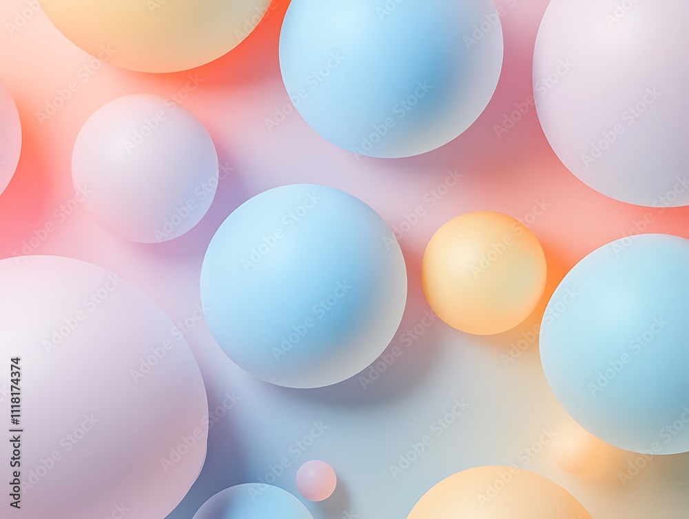 Dreamy Pastel Spheres: A Soft Abstract Composition Dreamy Pastel Spheres: A Soft Abstract Composition