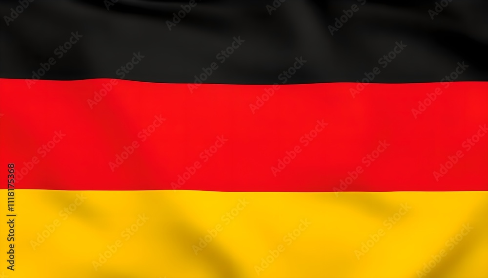 Germany's Flag with Black, Red, Yellow Stripes Representing Unity Germany's Flag with Black, Red, Yellow Stripes Representing Unity