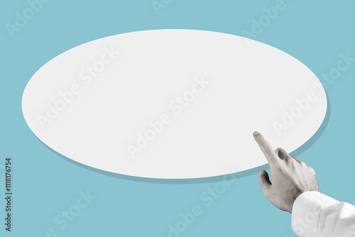Hands pointing to blank form. There is space for copying	

