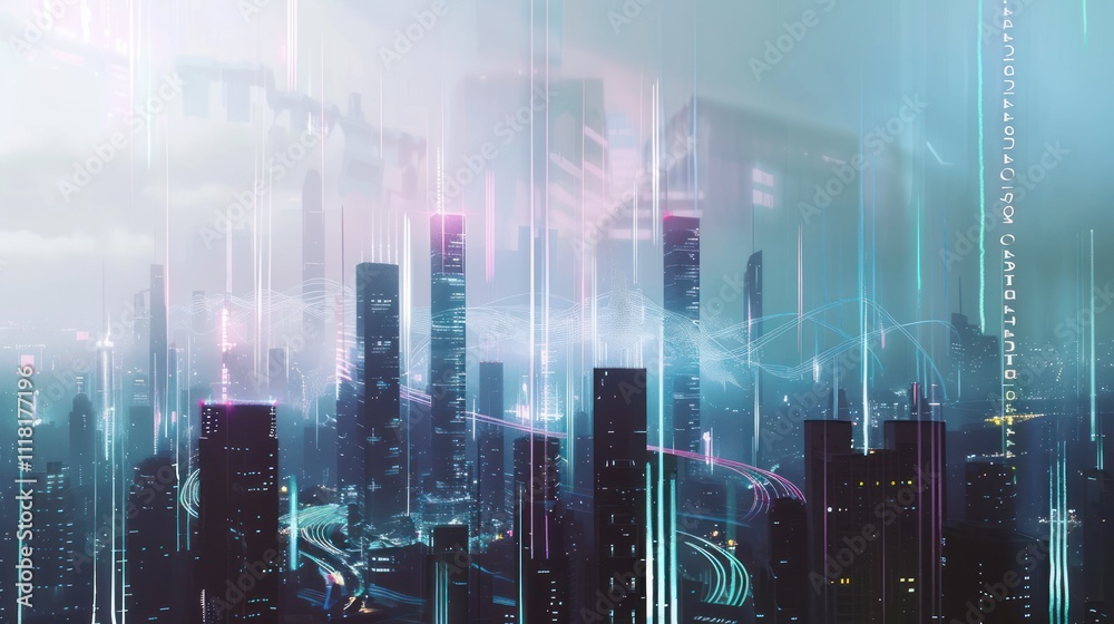 Futuristic Cityscape with Neon Lights Futuristic Cityscape with Neon Lights