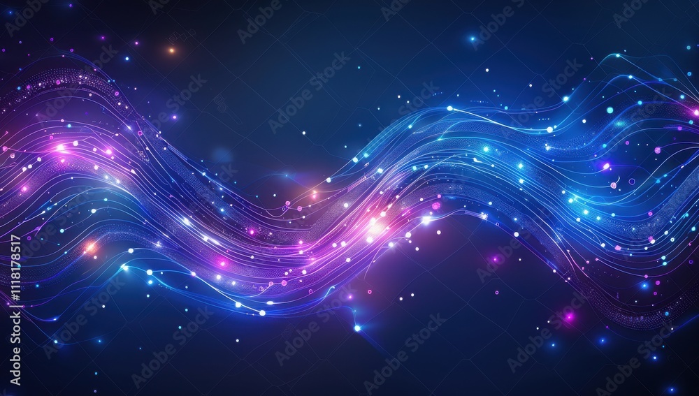 Fototapeta premium A colorful wave of light with blue, red and pink colors