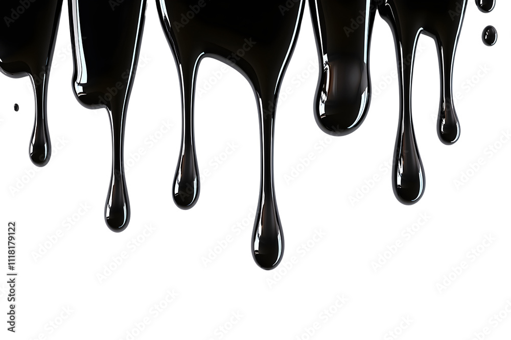 Black Liquid Dripping on Black Background Black Liquid Dripping on Black Background
