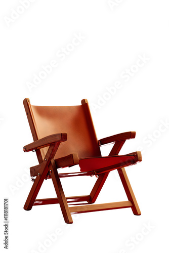 Wooden Folding Chair with Leather Seat