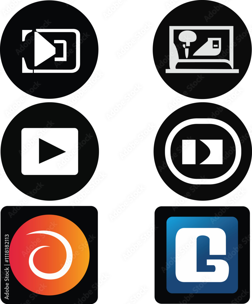Geometrical abstract logos Icons Design Elements Geometrical abstract logos Icons Design Elements
